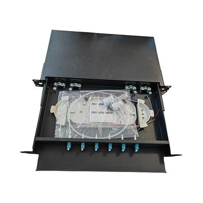 6-portowy patch panel światłowodowy SC 12 rdzeń 1U obudowa światłowodowa do montażu w szafie