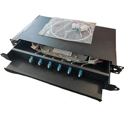6-portowy patch panel światłowodowy SC 12 rdzeń 1U obudowa światłowodowa do montażu w szafie