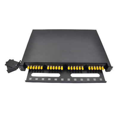 Czarny panel krosowy ODF Simplex 24F 24-portowy panel krosowy światłowodowy ST Płyta czołowa 6 gniazd