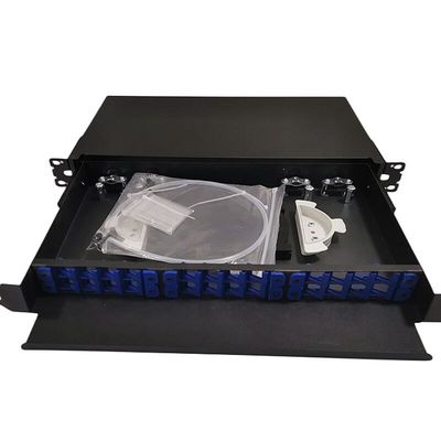 19-calowy 24-portowy patch panel światłowodowy do montażu w szafie 1U ODF 24 rdzeń