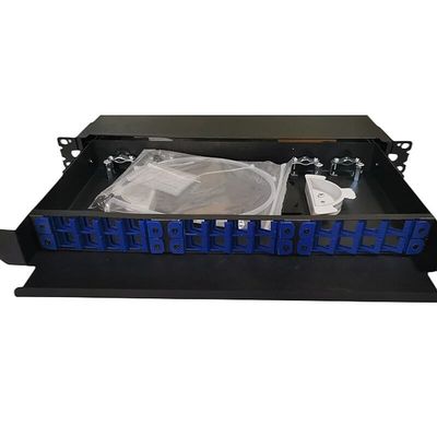 19-calowy 24-portowy patch panel światłowodowy do montażu w szafie 1U ODF 24 rdzeń