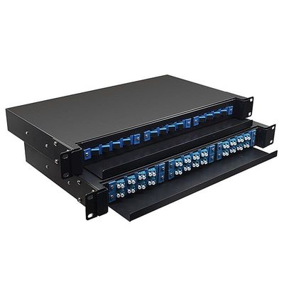 19-calowy 24-portowy patch panel światłowodowy do montażu w szafie 1U ODF 24 rdzeń