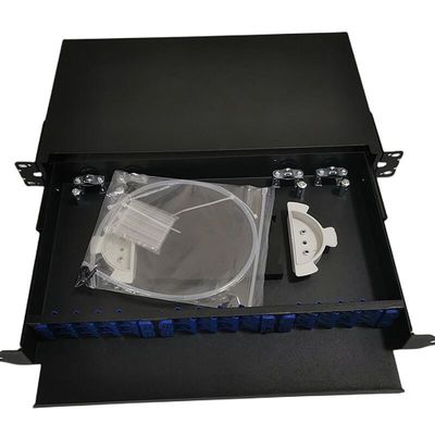 19-calowy 24-portowy patch panel światłowodowy do montażu w szafie 1U ODF 24 rdzeń