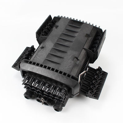 Black Fiber Optic Joint Closure Box Wodoodporny FTTH Joint Box 2 Inlet 24 Out