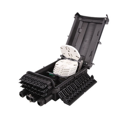 Black Fiber Optic Joint Closure Box Wodoodporny FTTH Joint Box 2 Inlet 24 Out
