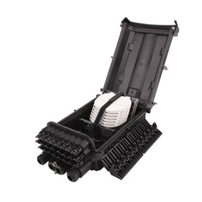 Black Fiber Optic Joint Closure Box Wodoodporny FTTH Joint Box 2 Inlet 24 Out