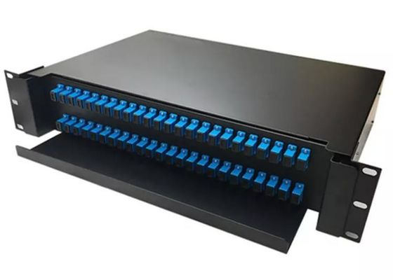 Światłowodowy panel krosowy 2U 48 portów Fc Simplex wysuwany ODF