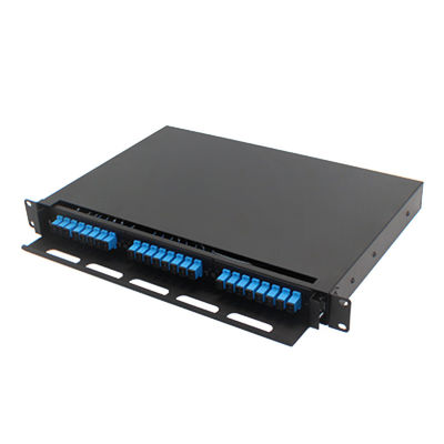 Patch panel światłowodowy FTTH do montażu w stojaku 1U 24 rdzenie SC LC FC ST