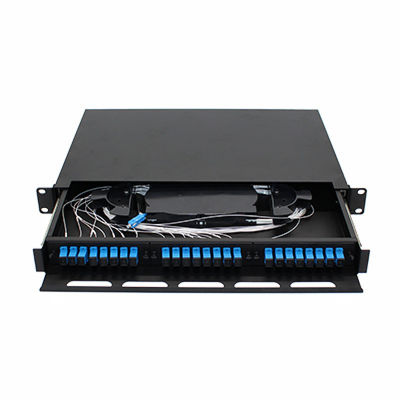 Patch panel światłowodowy FTTH do montażu w stojaku 1U 24 rdzenie SC LC FC ST