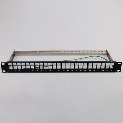 1U 24-portowy panel krosowy STP RJ45 do montażu w szafie Cat6 Panel krosowy pusty