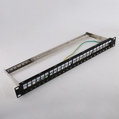 1U 24-portowy panel krosowy STP RJ45 do montażu w szafie Cat6 Panel krosowy pusty