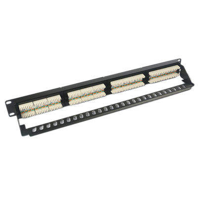 1U 24-portowy nieekranowany panel krosowy Keystone RJ45 odporny na kurz