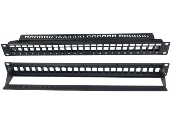 Pusty panel krosowy sieciowy Nieekranowany panel krosowy RJ45 24 porty 1U