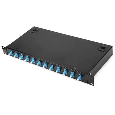 Metalowy panel krosowy do montażu w stojaku 12 LC Duplex Connector Skrzynka przyłączeniowa FTTH