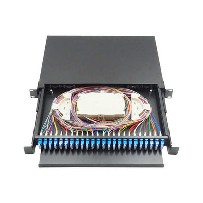 48-rdzeniowy czarny panel przyłączeniowy z szufladą 430x200x46mm