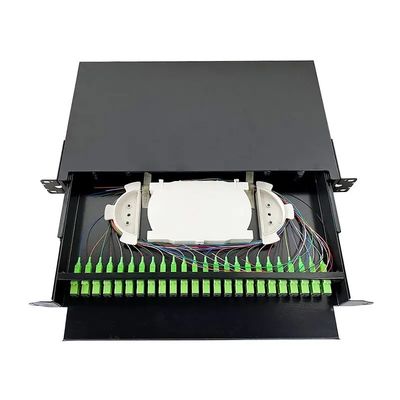 19-calowe czarne szuflady optyczne do montażu w stojaku Patch panel światłowodowy do okablowania sieciowego