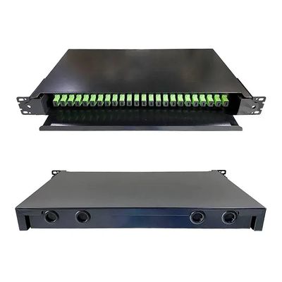 19-calowe czarne szuflady optyczne do montażu w stojaku Patch panel światłowodowy do okablowania sieciowego