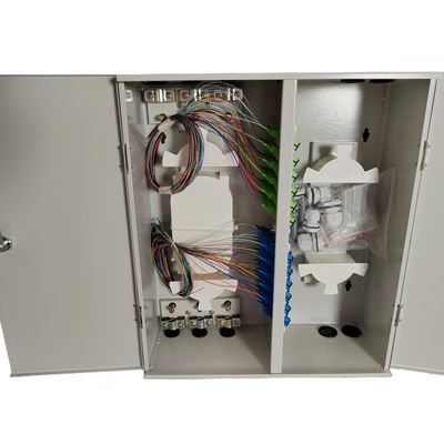 Łatwa instalacja Dwóchdrzwi 72 Port Wall Mount Metal Fiber Enclosure