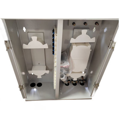 Łatwa instalacja Dwóchdrzwi 72 Port Wall Mount Metal Fiber Enclosure