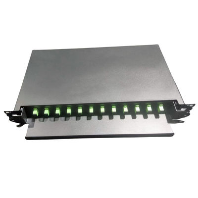 19 cali Sliding Fiber Patch Panel 12 Port FC APC Simplex Adapter Networking Solution