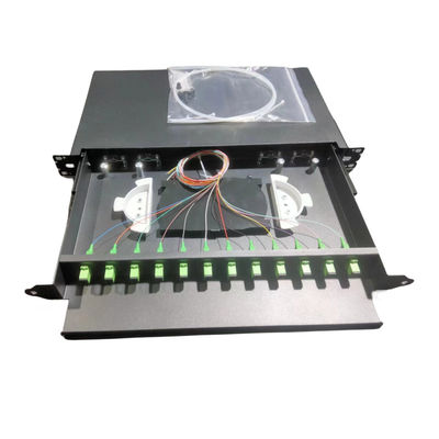 19 cali Sliding Fiber Patch Panel 12 Port FC APC Simplex Adapter Networking Solution